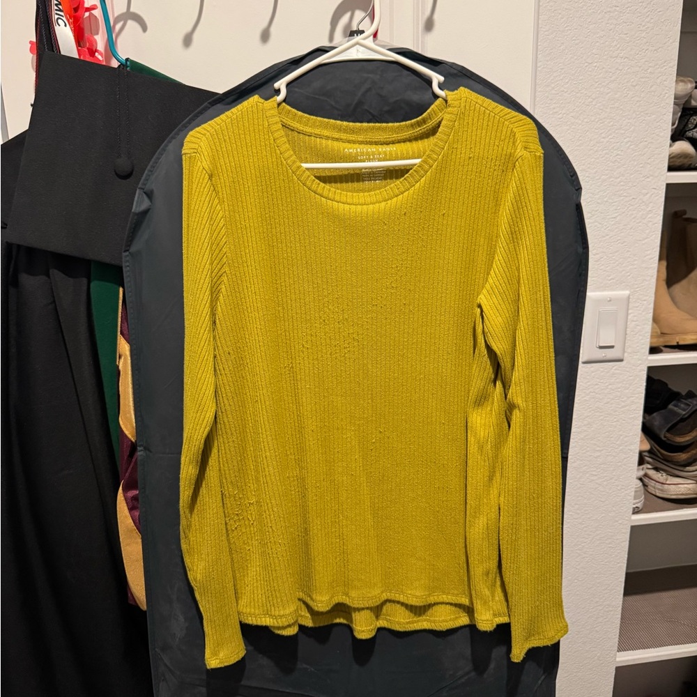 American Eagle Outfitters Mustard Ribbed Top